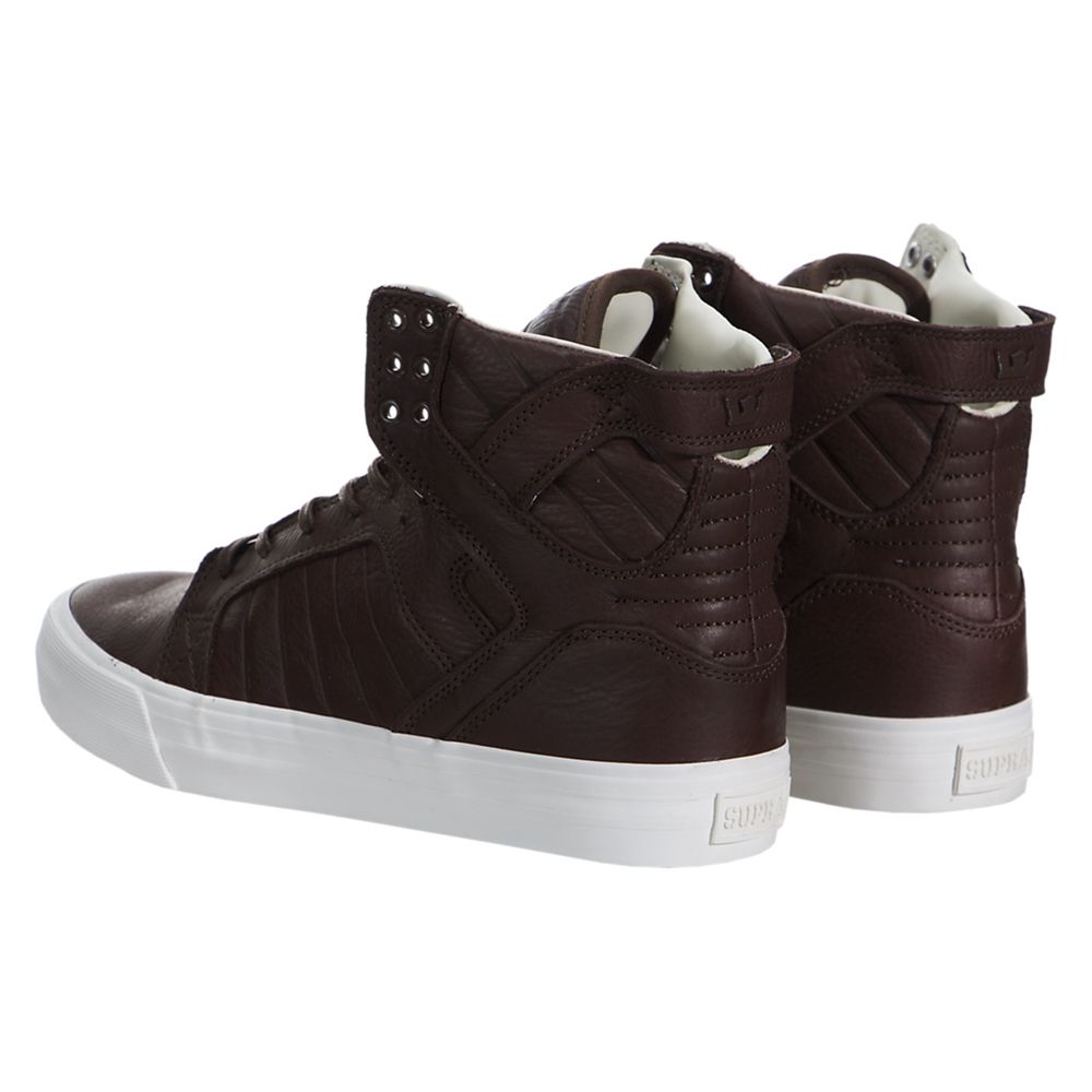 Baskets Montantes Supra SkyTop HF Marron Chocolate/Off White Homme | QFZ-82171569